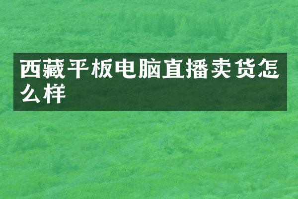 西藏平板电脑直播卖货怎么样