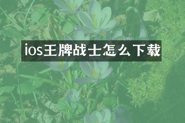 ios王牌战士怎么下载