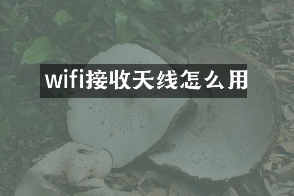 wifi接收天线怎么用