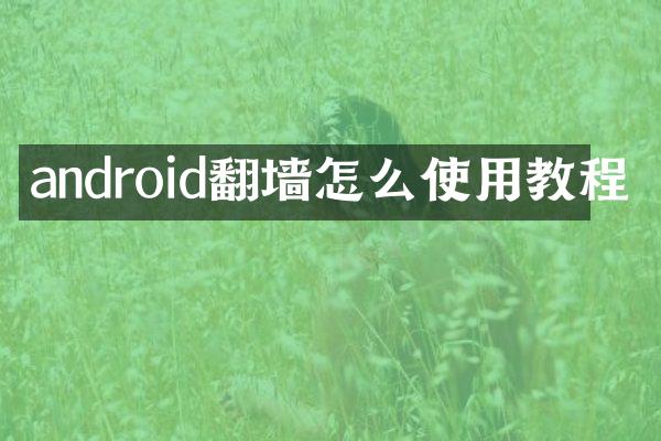android翻墙怎么使用教程