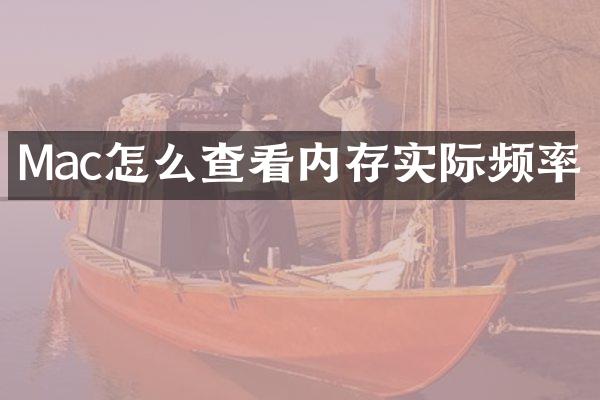 Mac怎么查看内存实际频率