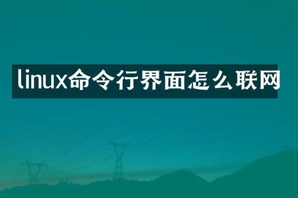 linux命令行界面怎么联网