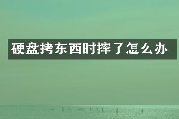 硬盘拷东西时摔了怎么办