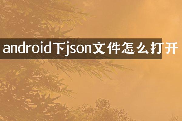 android下json文件怎么打开