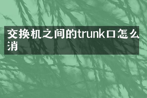 交换机之间的trunk口怎么取消