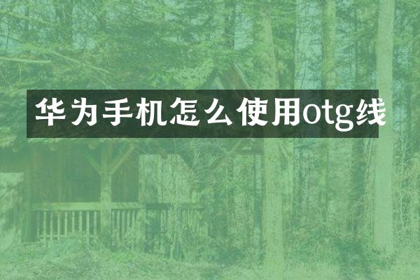 华为手机怎么使用otg线
