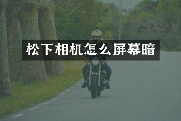 松下相机怎么屏幕暗