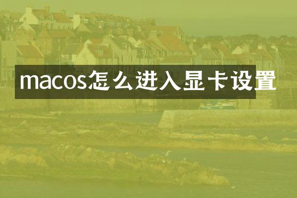 macos怎么进入显卡设置