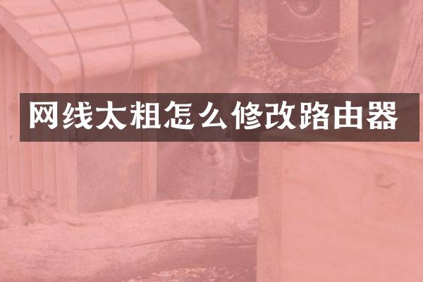 网线太粗怎么修改路由器