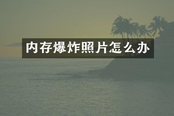 内存爆炸照片怎么办