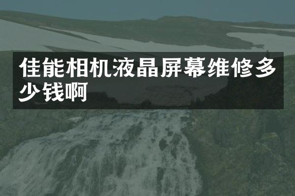 佳能相机液晶屏幕维修多少钱啊