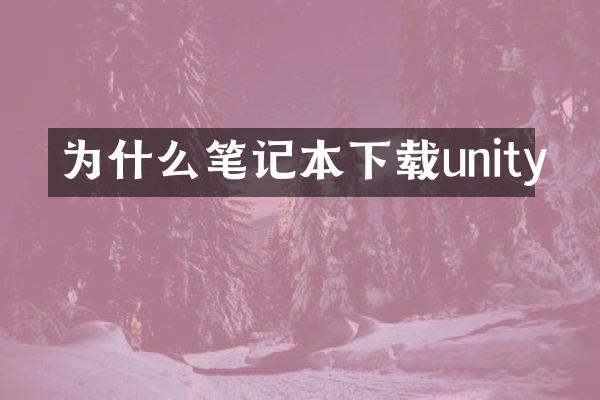 为什么笔记本下载unity