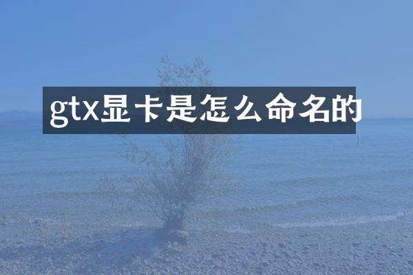 gtx显卡是怎么命名的