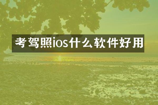 考驾照ios什么软件好用