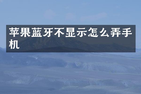 苹果蓝牙不显示怎么弄手机