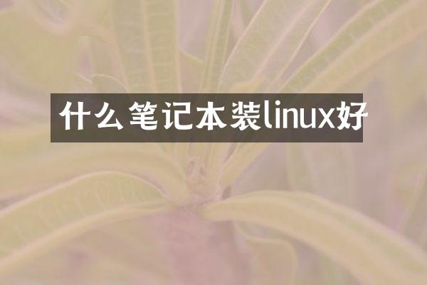 什么笔记本装linux好