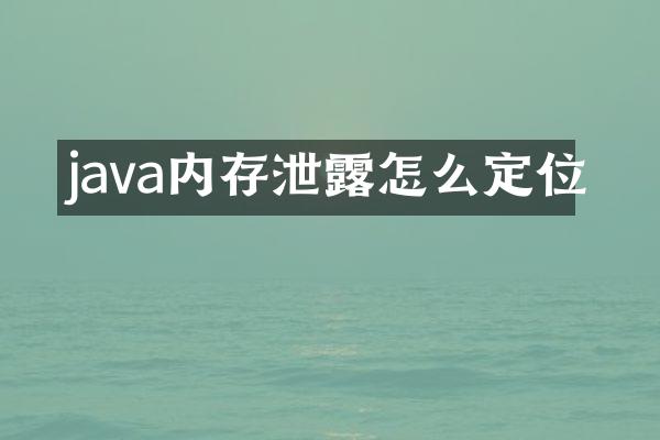 java内存泄露怎么定位