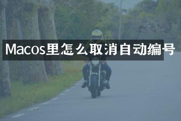 Macos里怎么取消自动编号