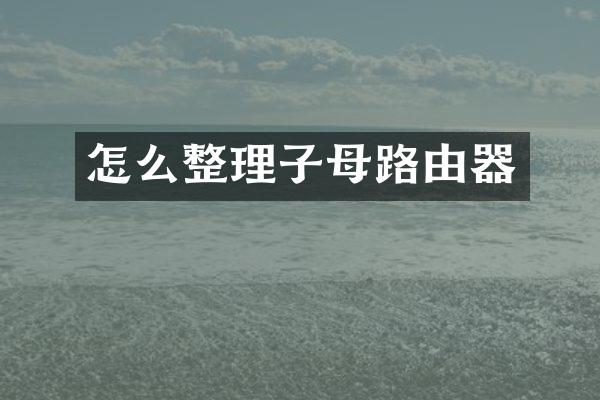 怎么整理子母路由器