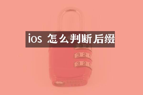 ios 怎么判断后缀