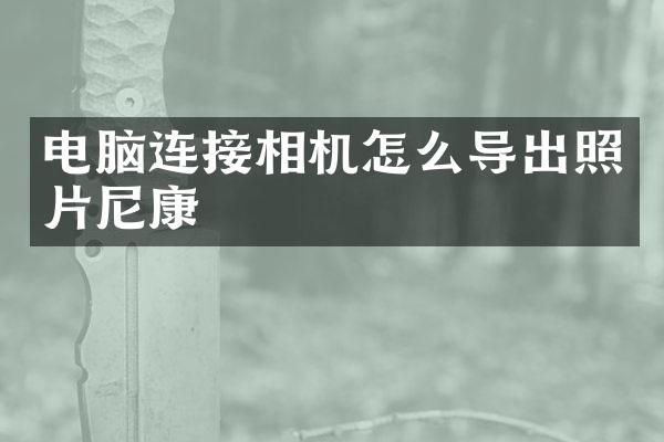 电脑连接相机怎么导出照片尼康