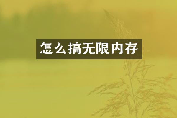 怎么搞无限内存