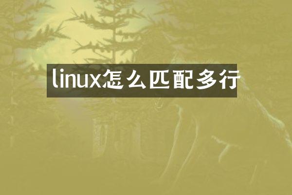linux怎么匹配多行