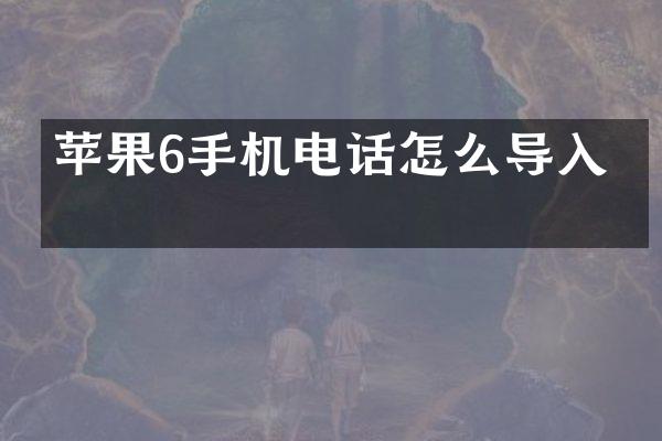 苹果6手机电话怎么导入卡