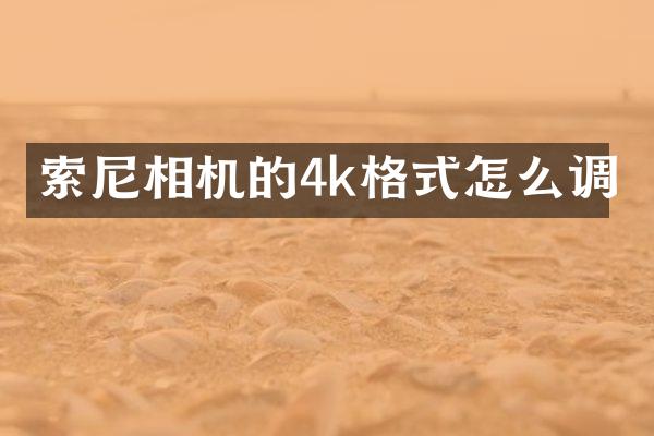索尼相机的4k格式怎么调