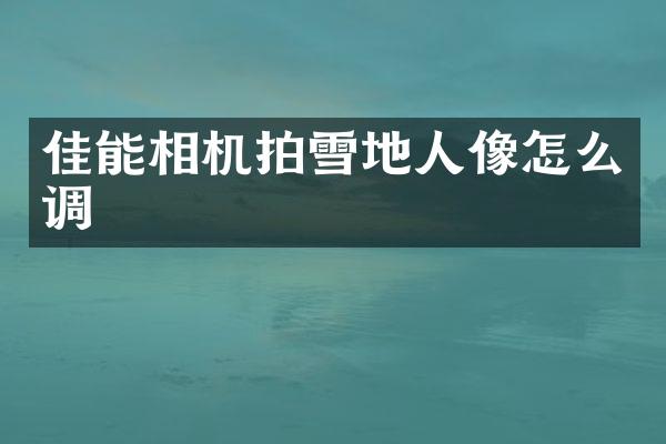 佳能相机拍雪地人像怎么调