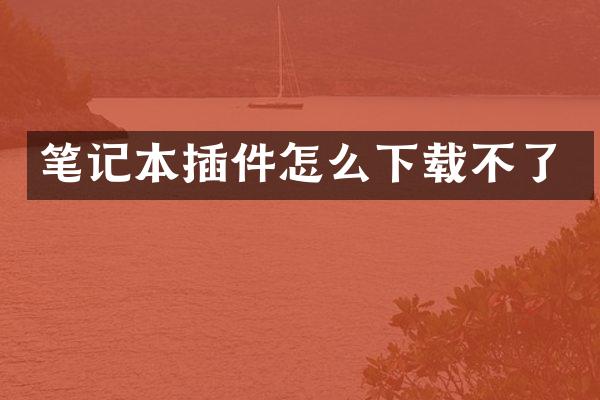 笔记本插件怎么下载不了