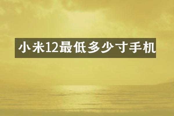 小米12最低多少寸手机