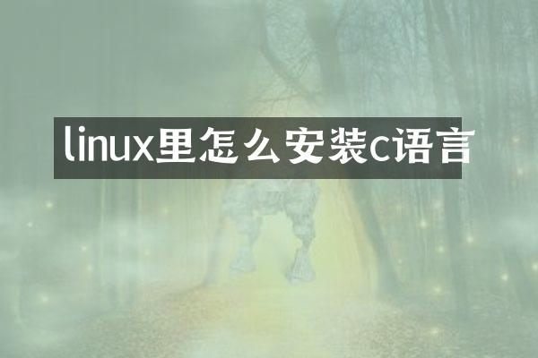 linux里怎么安装c语言