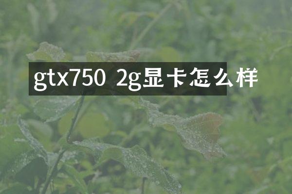 gtx750 2g显卡怎么样