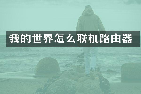 我的世界怎么联机路由器