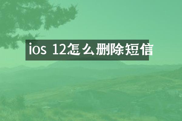 ios 12怎么删除短信