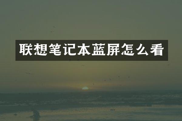 联想笔记本蓝屏怎么看