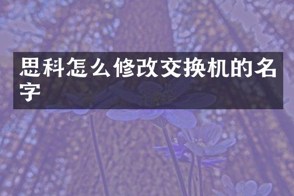 思科怎么修改交换机的名字