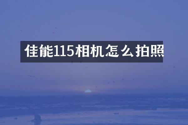 佳能115相机怎么拍照