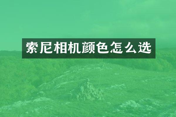 索尼相机颜色怎么选