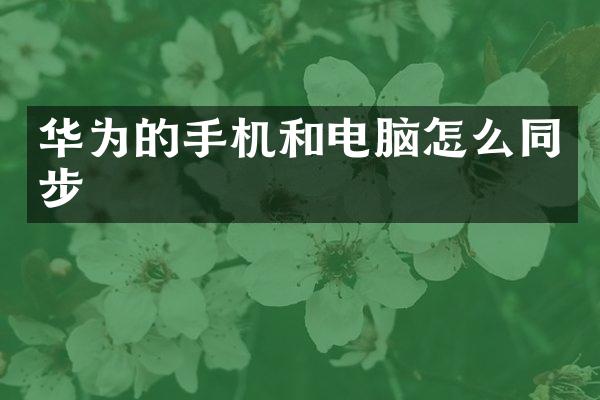 华为的手机和电脑怎么同步
