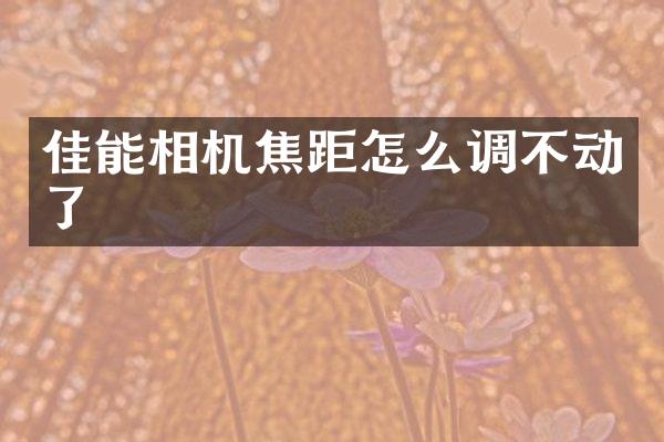 佳能相机焦距怎么调不动了