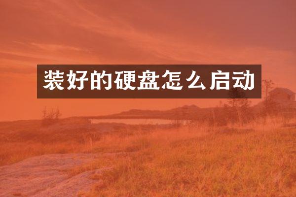 装好的硬盘怎么启动