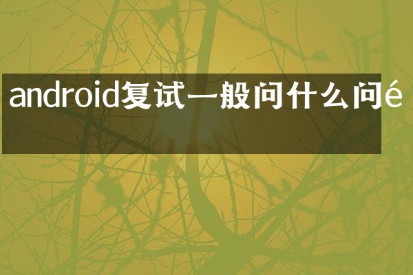 android复试一般问什么问题
