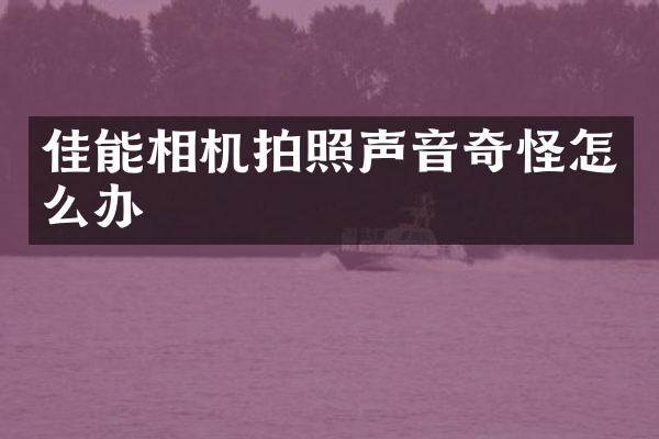 佳能相机拍照声音奇怪怎么办