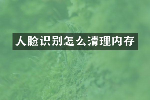 人脸识别怎么清理内存