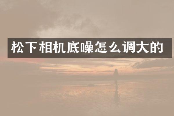 松下相机底噪怎么调大的