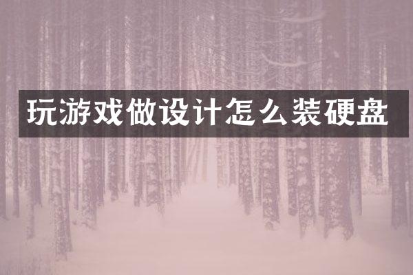 玩游戏做设计怎么装硬盘