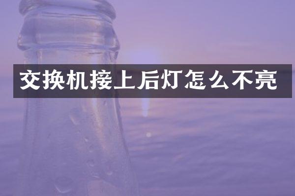 交换机接上后灯怎么不亮