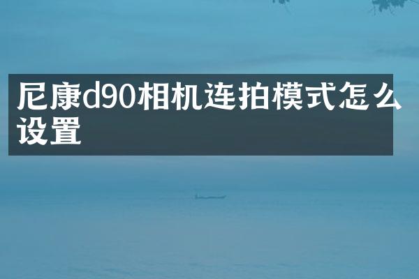 尼康d90相机连拍模式怎么设置